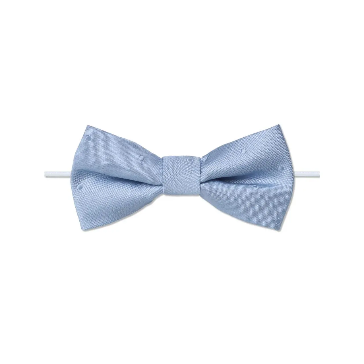 Boys elasticated bow tie - Dusky Blue self dot