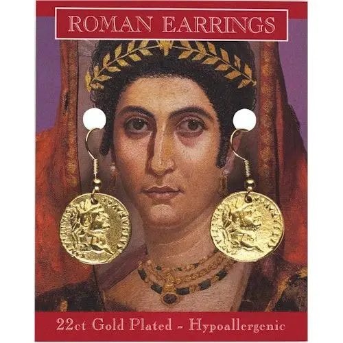 Roman Gold Plated Coin Earrings