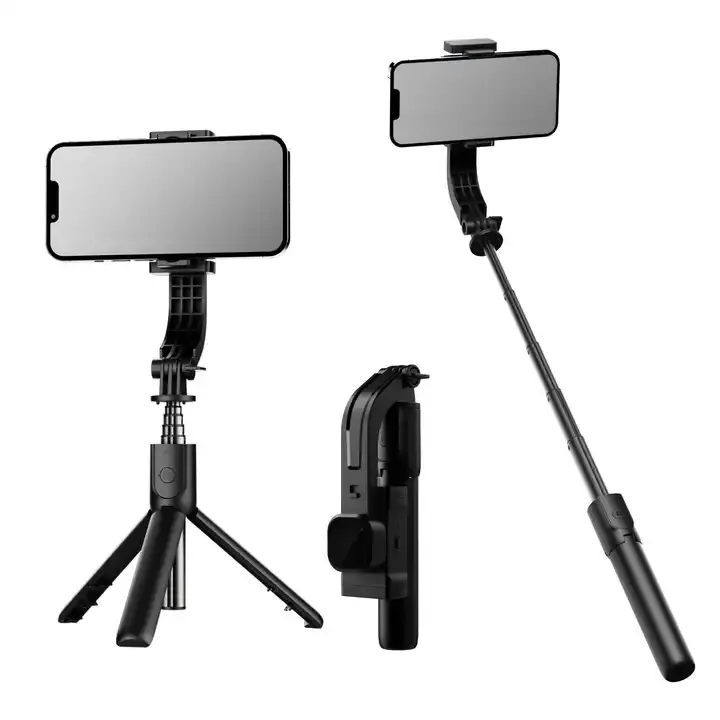 Smartphone Gimbal 1-Axis Stabilizer for iPhone & Android, Magnetic Fill Light,Smooth Video Recording, Foldable Portable 3-Axis Gimble for Smartphone