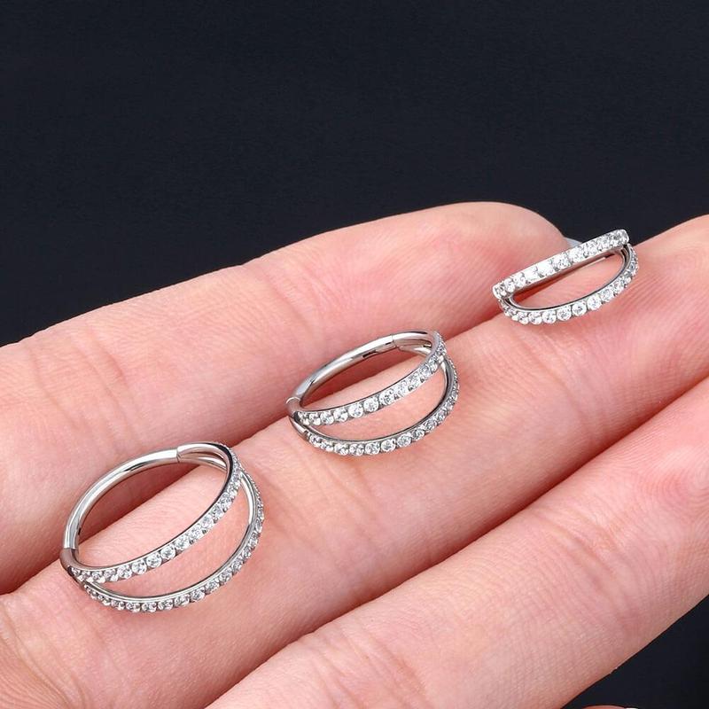 Oufer 20G Double Nose Hoop Conch Earring 316L Stainless Steel 2