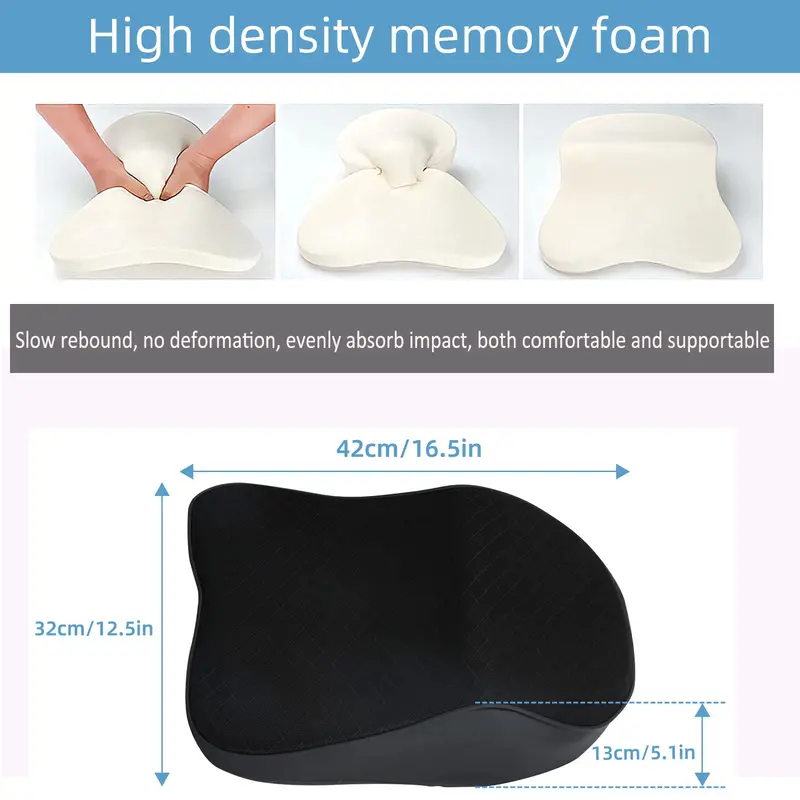 ZATOTOO Car Neck Support - Headrest for Car Seat in Memory Foam, Breathable, Removable and Washable Cover, Black 4
