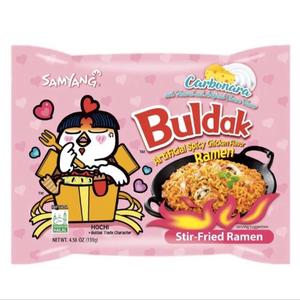 Samyang Hot Chicken Flavor Ramen Carbonara 130g (Single Pack) - Instant Food Creamy Spicy