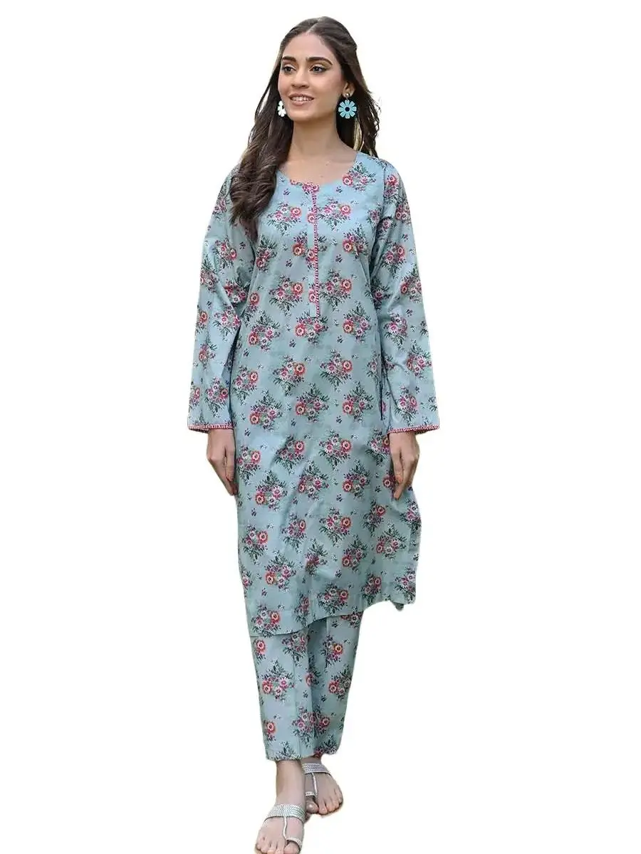 Waniya BLUE STROBE  Stitched 2 pcs Lawn Ladies suit