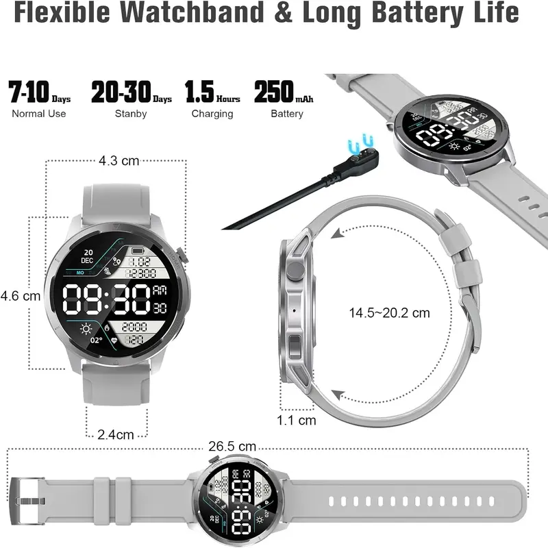 Smart Watch for Men Women Call and Text, Waterproof Sports Smartwatches with AI Voice/Heart Rate/Sleep Tracker, 1.39'' TFT HD Full Touch Screen Bluetooth Ladies Health Watches for iphone Android 6