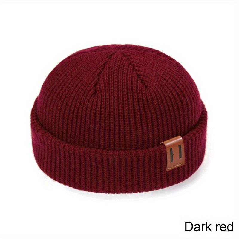 1PC Men Women Fashion Winter Knitted Beanie Hat Unisex Cap Hip-hop Cuffed Short Cap Bonnet Warm Ribbed Fisherman Docker Hats 6