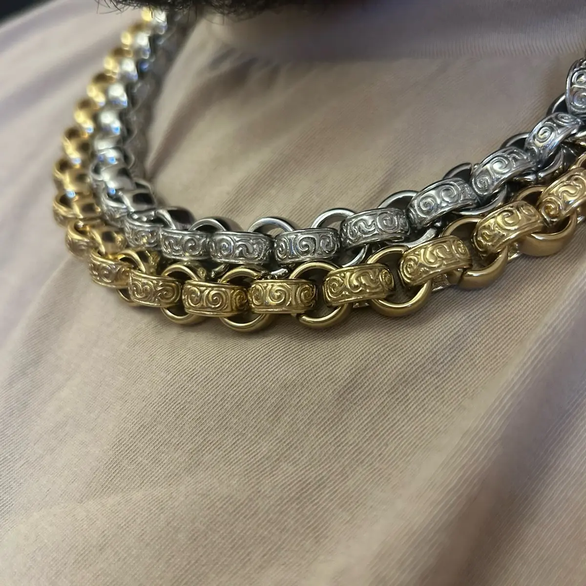 New and Improved Stainless Steel XXL 13mm Belcher Gypsy Link Albert Clasp Gold Plated and silver plated  Necklace and Bracelet Available
