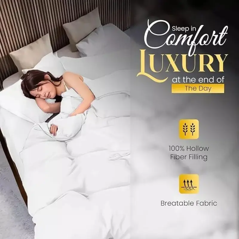 MicroFiber Duvet Quilt 16.5 Tog Extra Deep Hotel Quality - All Sizes, White 5