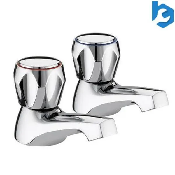 Bristan Club Utility Bath Taps Chrome Plated with Metal Heads Pair Taps 3/4" 0