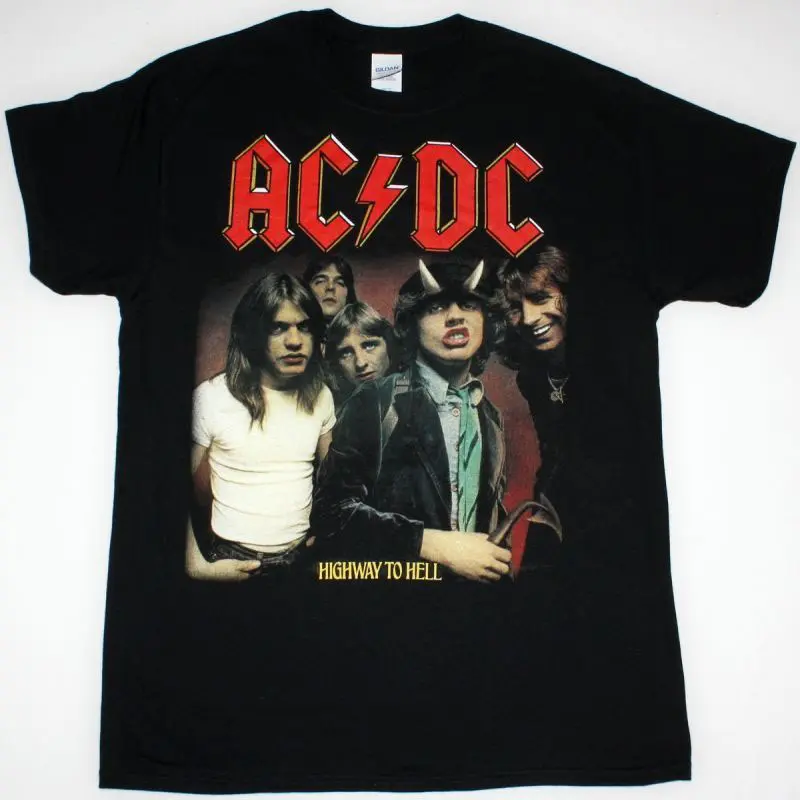 Ac Dc Highway To Hell Acdc New Black T-Shirt Y2K Style Cute Casual Y2K Women's Cotton Tee with Sassy Design Top Womenswear Streetwear Comfortable Statement Tshirt Summer