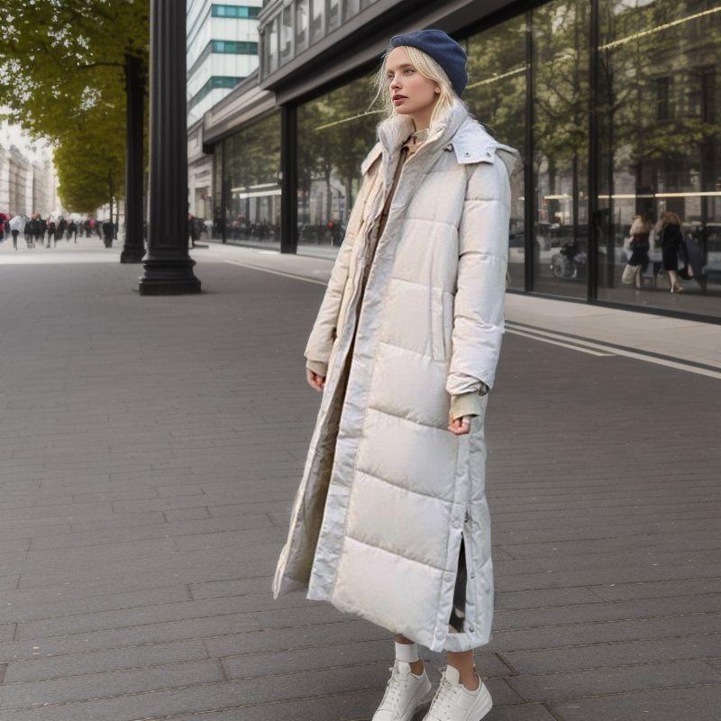 Product Introduction of Over The Knee Long Parkas Coat Female 2024 Winter Fashion Slim-fit Down Cotton Hooded Thick Warm Parkas Coat Winter Jacket Women 18