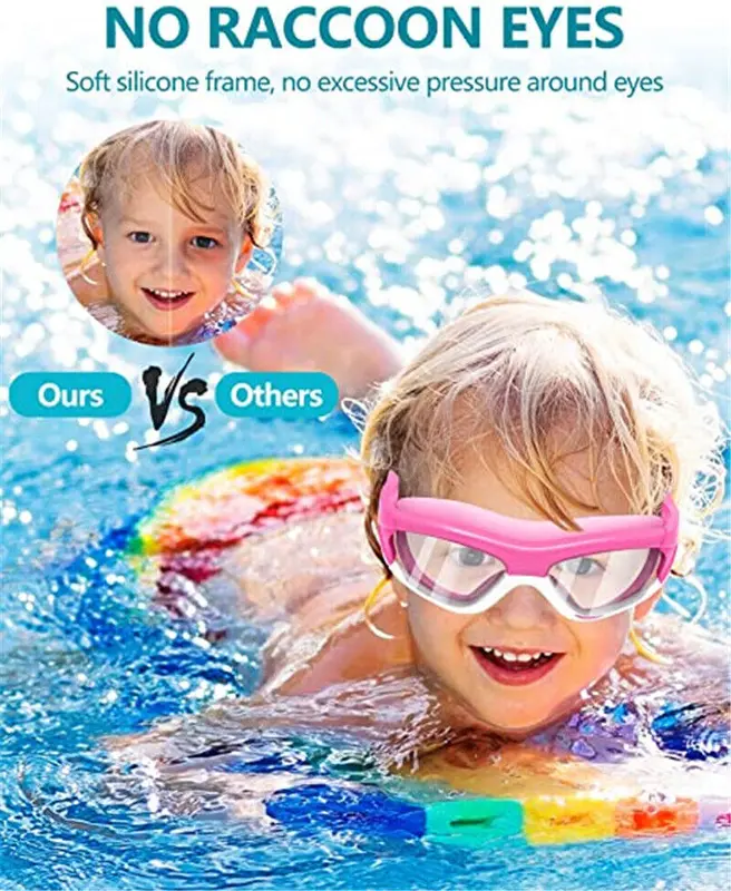 Kids Anti-Fog Swimming Goggles Pool Swim Adjustable Glasses Children Boys Girls 6