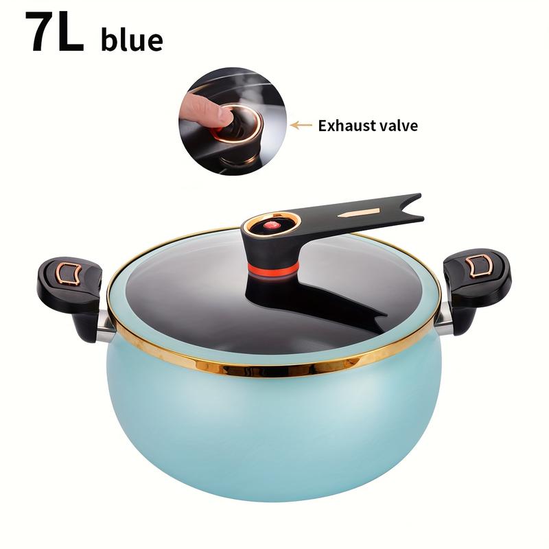 [Kitchen essentials] 1pc Fat and Chubby Soup Pot for Home Use, 7L Large Capacity, 26cm, Non-stick Pot, Suitable for Induction Cooker and Gas Cookware Black 6