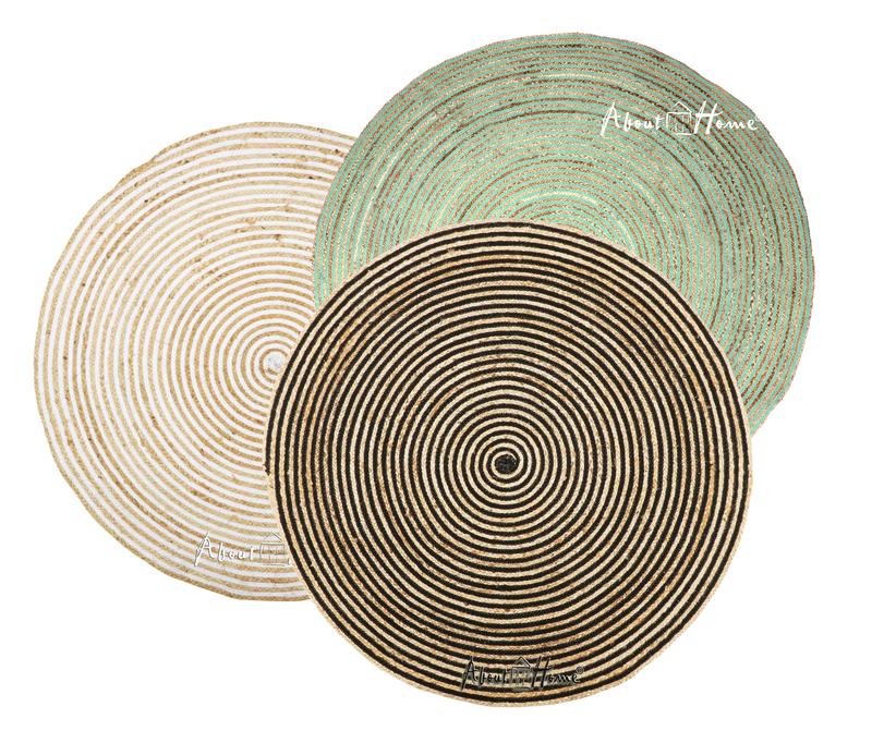 Jute and Cotton Braided Round rugs - Area Rugs - CHAKRA Round Rugs 0