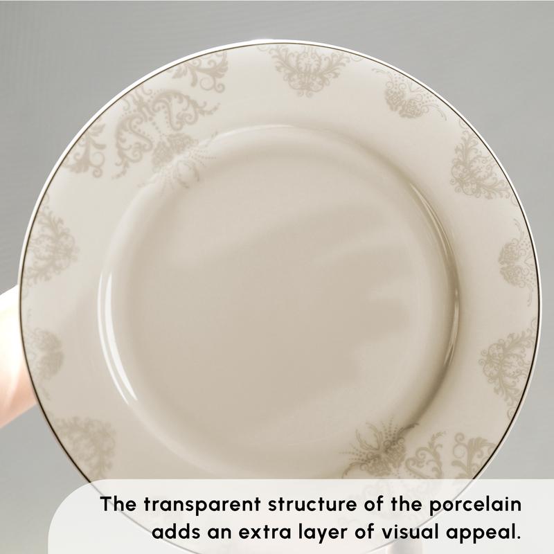 Karaca Siena 53-Piece Bone China Dinner Set for 12 People, Gold 4