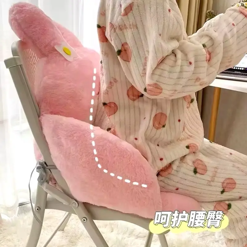 Aoger Big Size Cute Cinnamoroll Plush Half Surrounded Black Kuromi Cushion Backrest Dormitory Office Non- Slip Chair Cushion 6