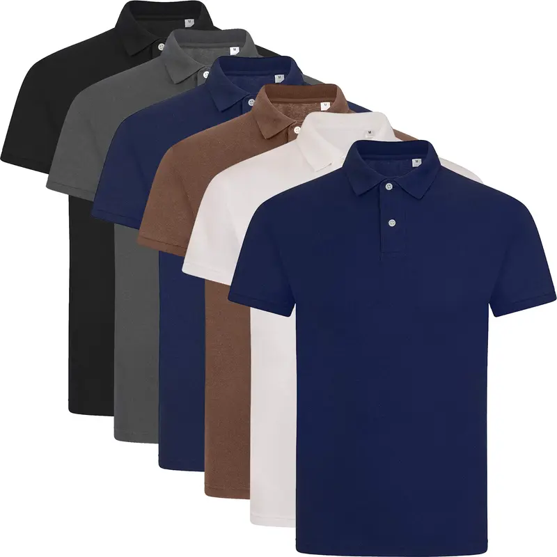 Pack of 6 Mens Polo Shirt Short Sleeve Plain Pique Top Designer T Shirt Tee Casual Classic 1