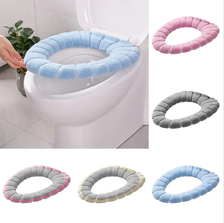 FONOK 3PCS Thickened and softened toilet seat cushion warm pad washable toilet soft cushion