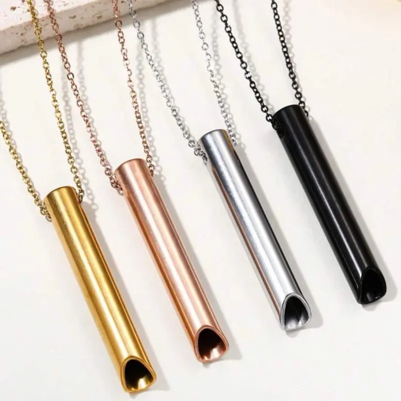 Stainless Steel Unisex Anxiety Breathing Necklace