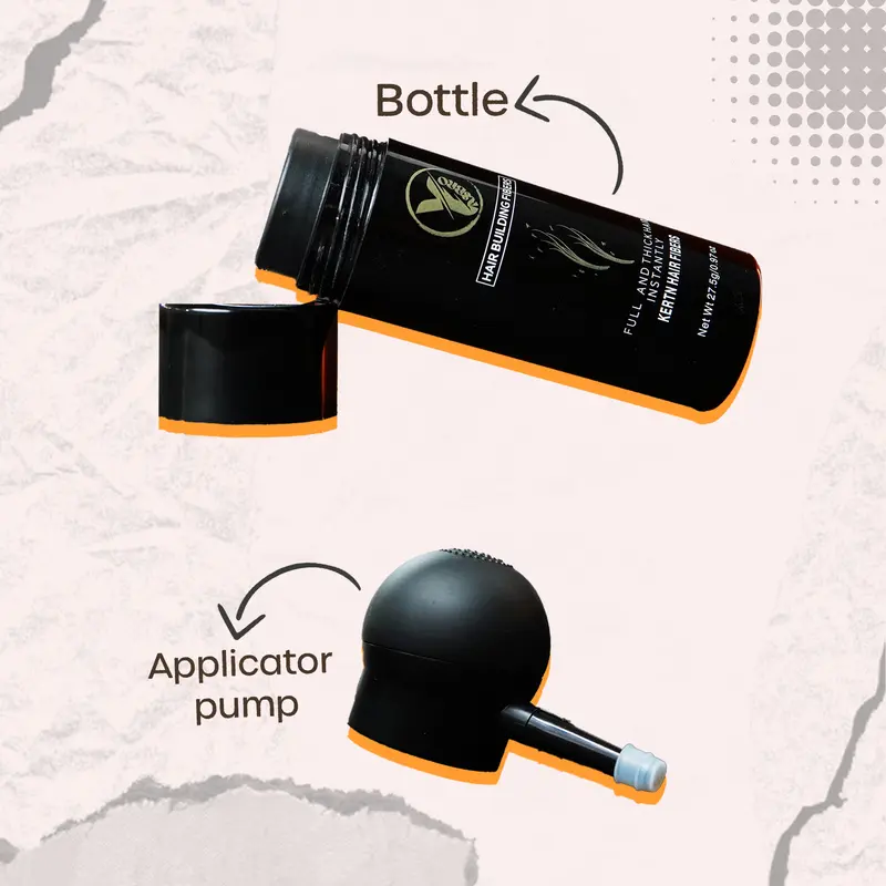 Yasbro Hair Fibres and Spray Applicator Set for Men and Women - Natural Looking Hair Fibres Powder and Spray - 2 Counts - Haircare 6