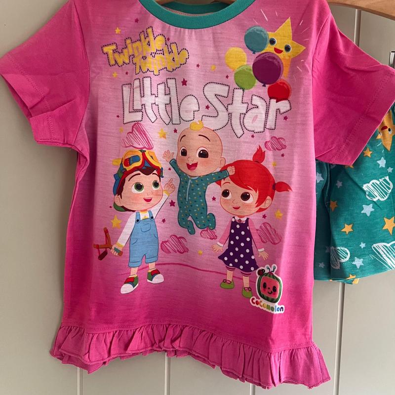 Girls Cocomelon Short Sleeve Pyjamas Cotton Age 2-4 Years 2