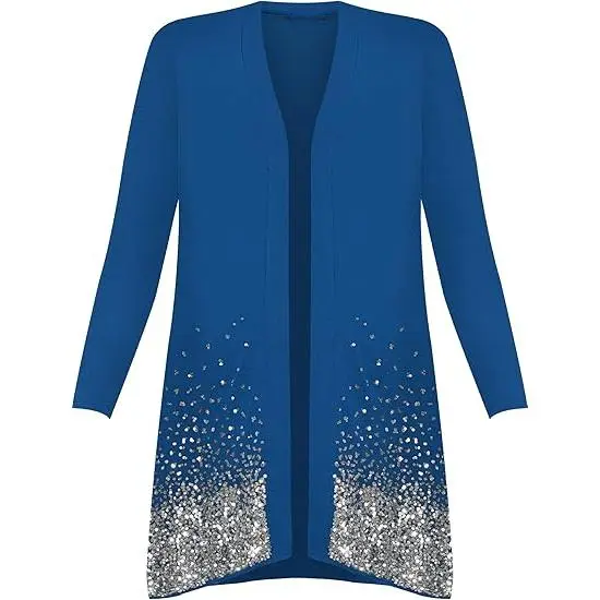 Glow Up! New Plus Size Long Sleeve Sequin Cardigan – Sparkle in Every Curve (Sizes 8-24) 4