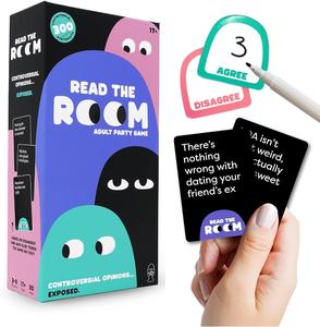 Read The Room, Games for Friends, Fun Party Card Game, Hilarious & Engaging Cards for Game Nights, Couples, Friends, Includes 150 Cards, 300 Scenarios, 16 Tokens, 8 Pens, Ideal Fun Gift for Friends