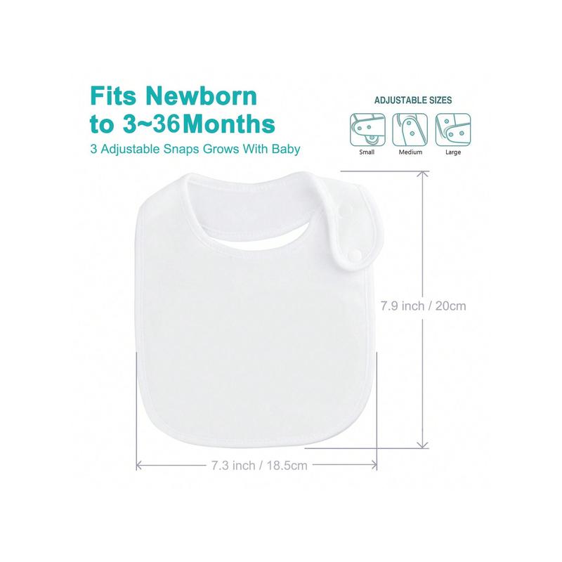 4-Pcs Baby Drool Bibs Super Soft & Absorbent White 1