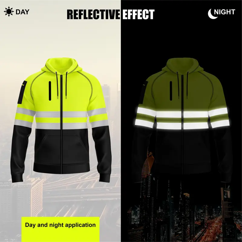 mymixtrendz Mens Outdoor Zipper Hoodie with 3 Zip Pockets Menswear Clothing Relaxed Fit Hooded Sweatshirt Top UK Size S-XXL 2