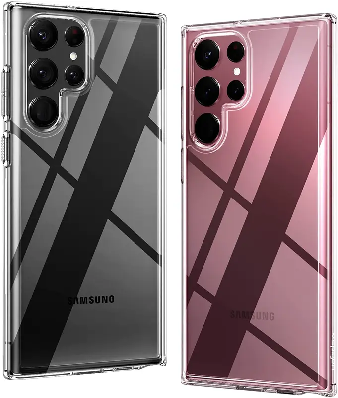 Ven-Dens Samsung Galaxy S22 Ultra / S22+ / S22 TPU Clear Case Protective Cover with Reinforced Corners – Clear Accessories Protection Casing Shockproof Cellphone Smartphone Phonecase Devices Luxury Silicone Transparent Handheld Protective Case Rubber 8