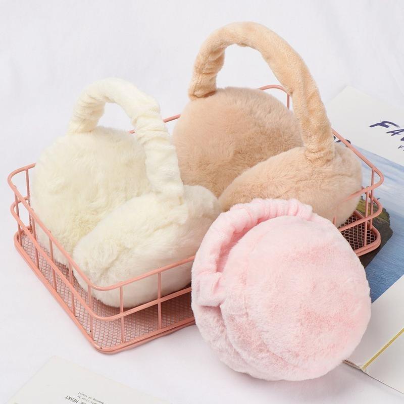 Solid Color Earmuffs Unisex Soft Plush Ear Warmer Foldable Ear Muffs Comfortable Coldproof Earmuffs For Winter Outdoor 2