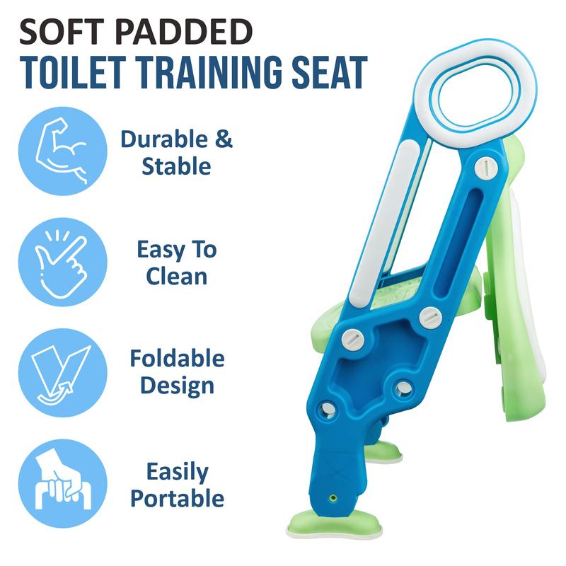 Crystals Children's Step Ladder Potty Trainer with Soft Padding and Foldable Design for Toddler Training 5