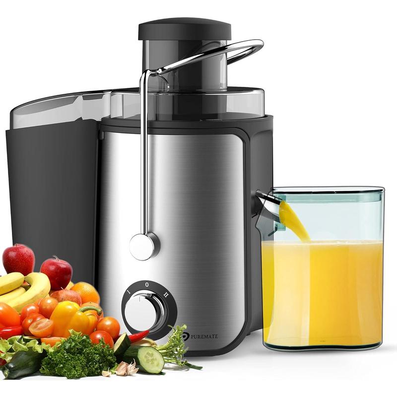 Juicer Machines, 600W Whole Fruit and Vegetable Juice Extractor, Centrifugal Juicer, Stainless Steel, Two Speed Settings, BPA-Free, Easy Clean 0