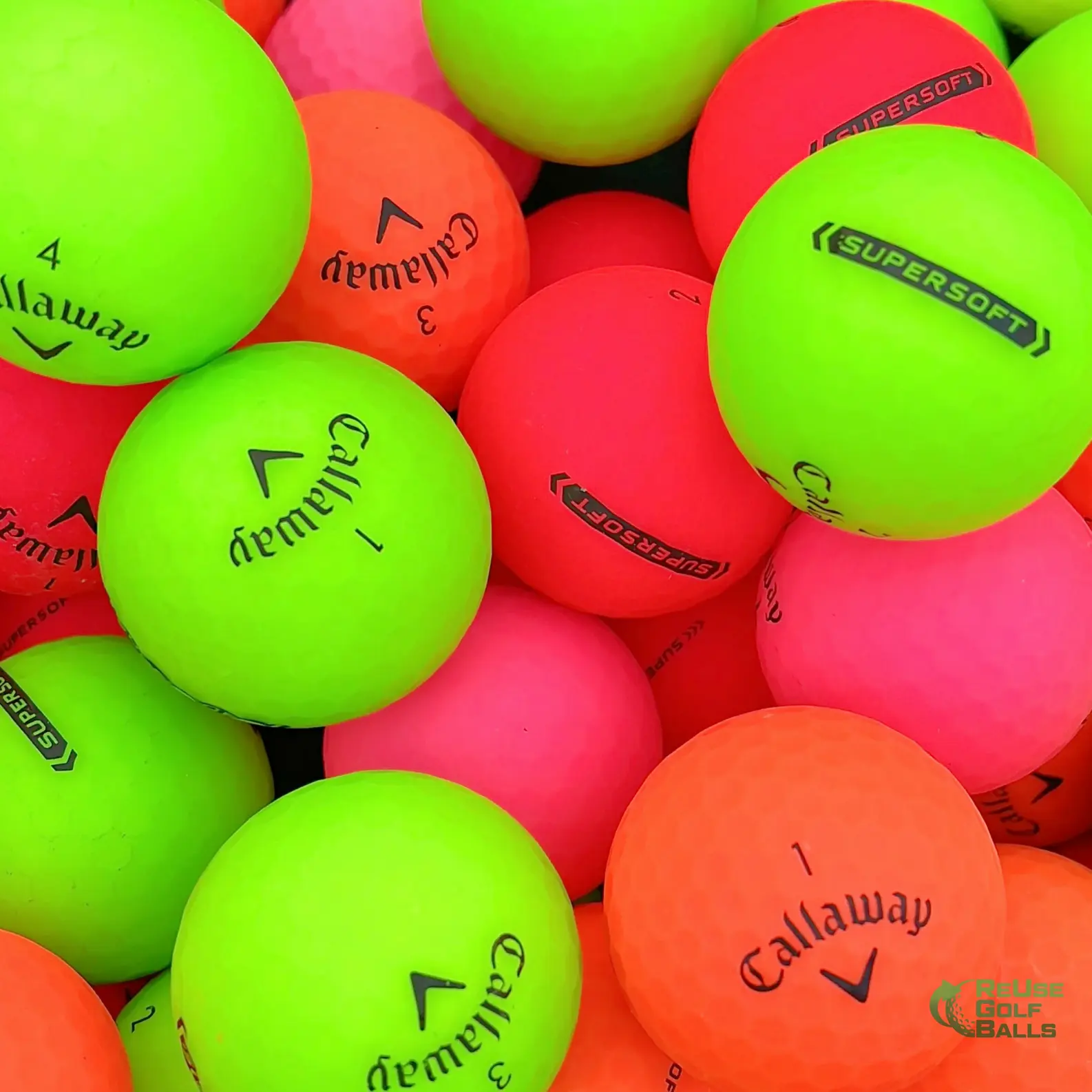 Coloured Matte Callaway Mix Golf Balls - 12 Mint/Grade A High Quality Best Buy Lake Golf Balls - Free Shipping
