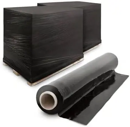 Efforias | Pack of 6 Multi Use Strong Black Pallet Wrap Film | Tear Resistant | Water & Moisture Proof Pallet Stretch Shrink Wrap| High-Quality Easy to Use Pallet Wrap 400mm x 250m 1