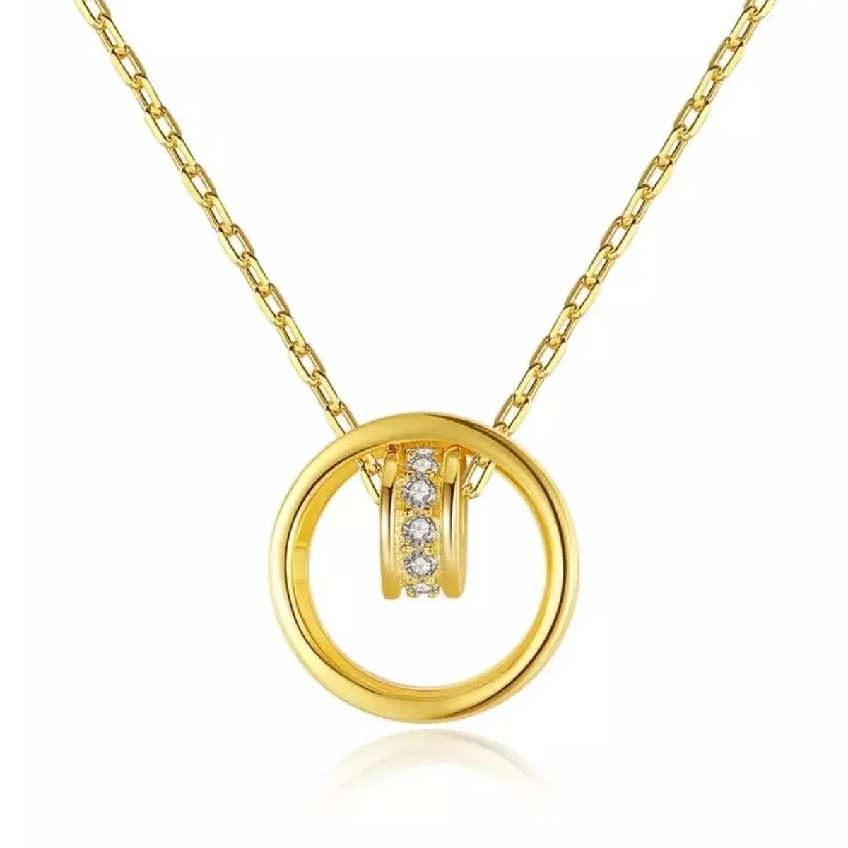 Valuxure 14k Gold Plated 925 Sterling Silver Sphere Combination Necklace