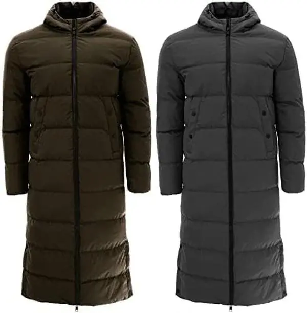 SoulStar Men's Premium Padded Longline Hooded Winter Jacket Casual Collar Menswear Pocket Coats Elegant Fashion