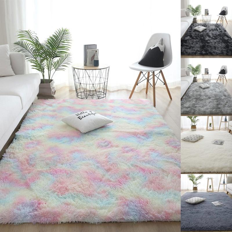 Fluffy  Large Shaggy Rugs for Living Room Bedroom Soft Carpet Floor Mat Indoor Cotton Plaid 2