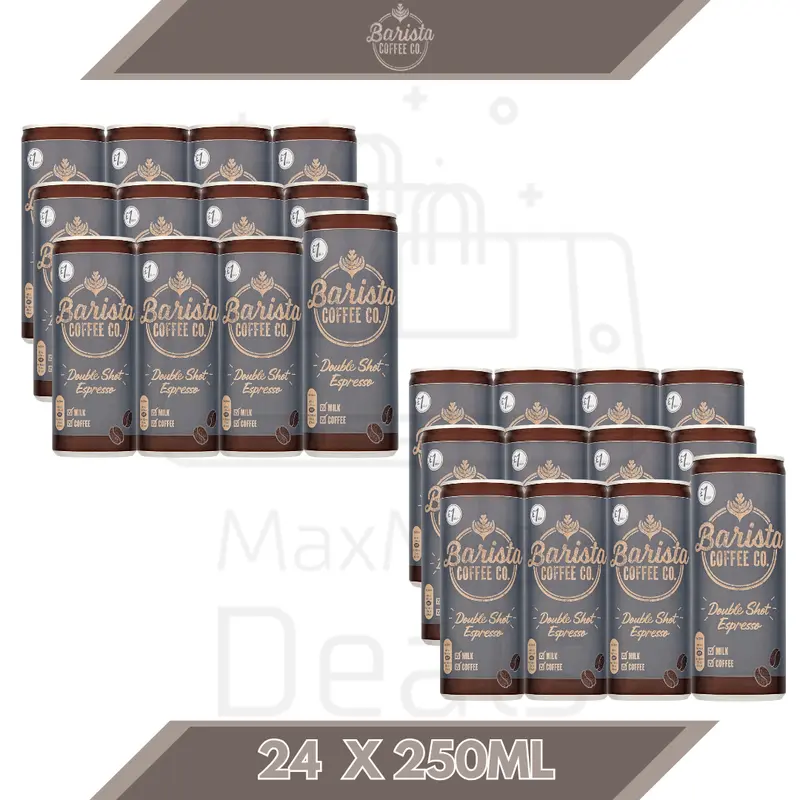 Barista Coffe Co. Double Shot Espresso 12 Or 24 X 250ML Bulk Pack Coffee Beverage 1