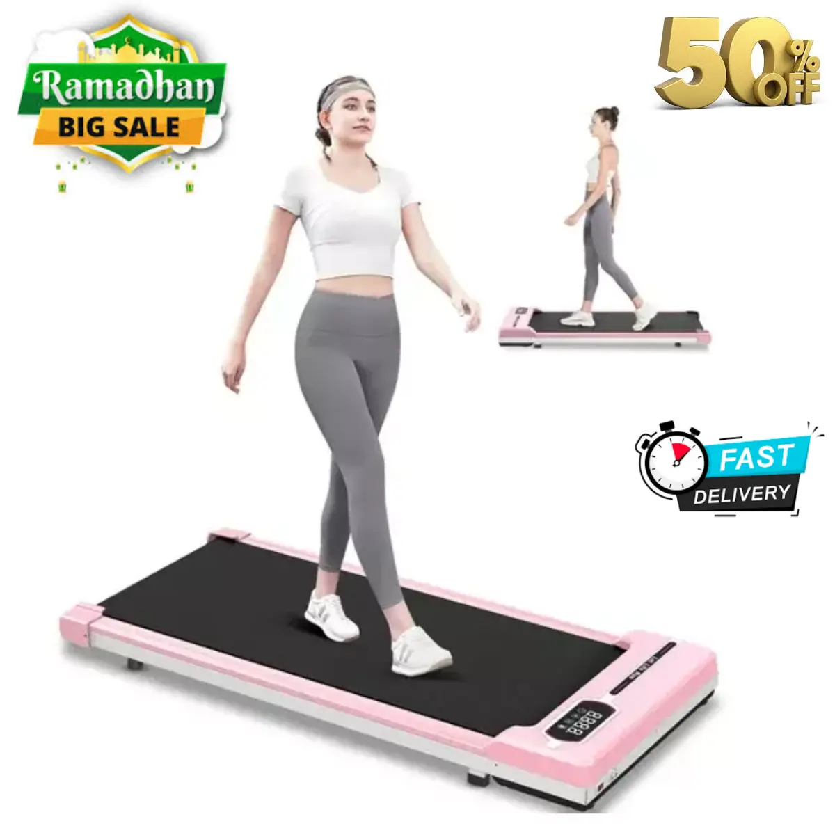 8KM/H Treadmill Pad Running/Walking Under Desk Exercise Machine Home Office Ramadan Sale 50% off on Ramadan