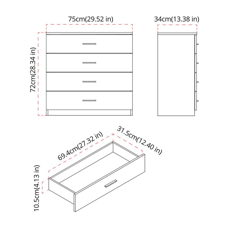 Contemporary White Chest of 4 Drawers For Good Storage 1