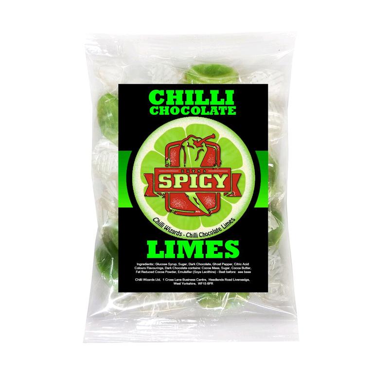 Ghost Pepper Chilli Chocolate Limes Medium Heat with chilli chocolate centre 100g Snack Shell Bite Crispy 4