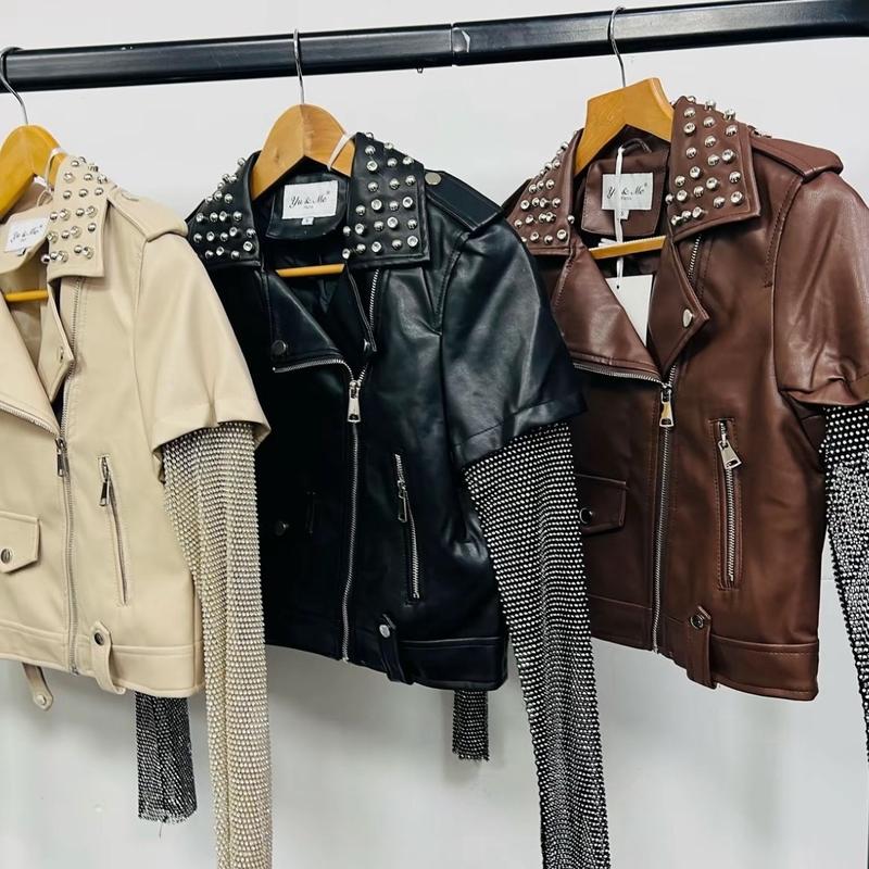 JESSIE Faux Leather Studded Biker Jacket 1