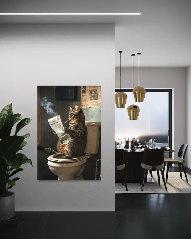 Unframed Painting, 1 Piece Cool American Bobtail Cat, Wall Art Print, Waterproof, Made In French Velvet, Bathroom Decor, Bedroom, Home Decor, Canvas Print, Poster Decoration Photo Wall Artistic, Animal Print, Canvas, Home Improvement 6