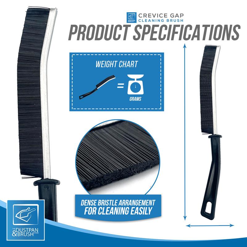 Small Curved Gap and Crevice Cleaning Brush with Handle - Pack of 1, 2, 5, 8 or 10 - Great for Window, Sinks, Cars and Other Spaces 2
