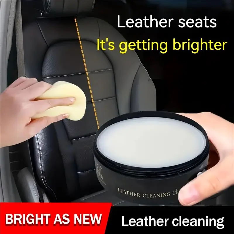 1Pc Paste Car Leather Seat Maintenance Care Oil Multifunctional Cream Interior Polishing Stain Removal Refurbished PU Cleaning