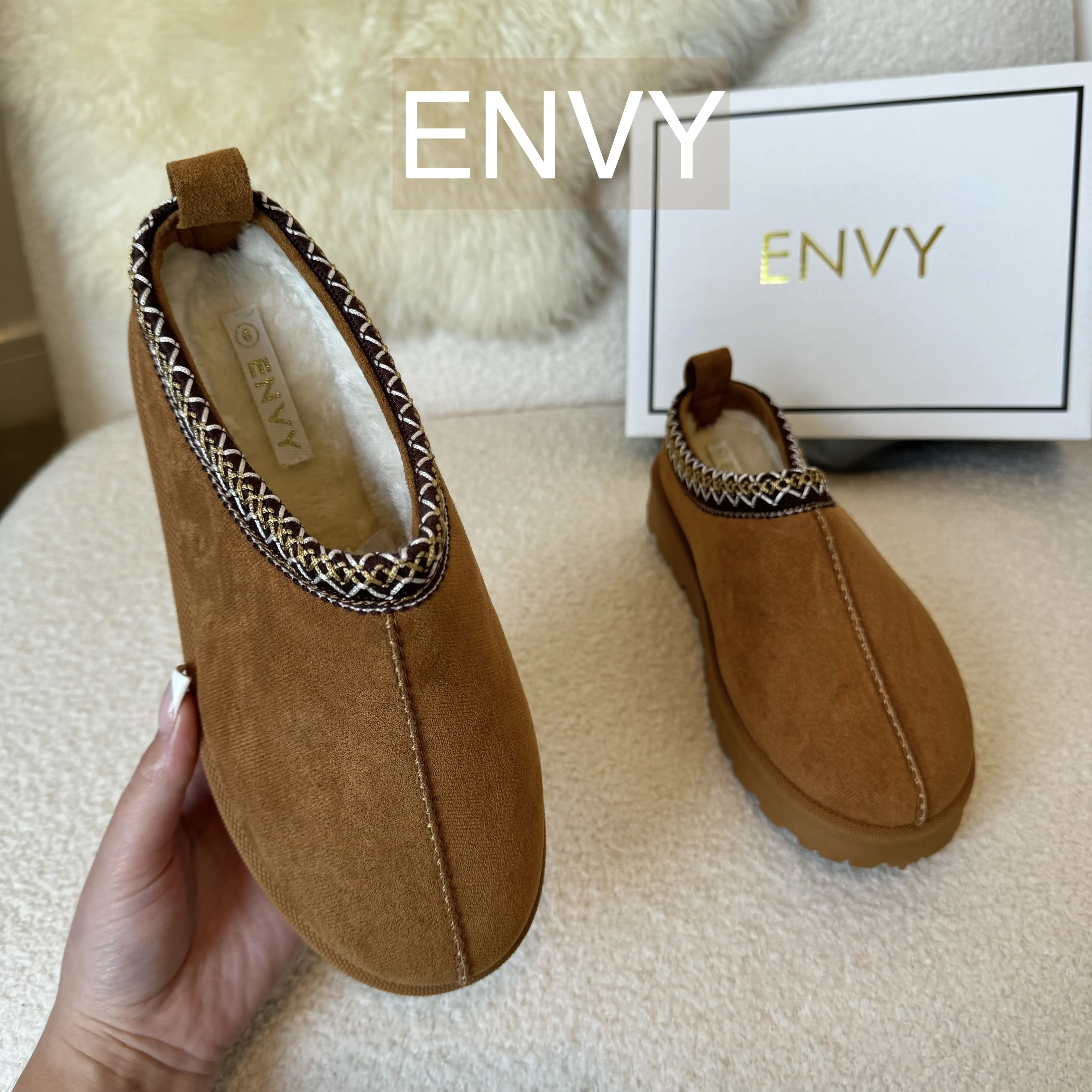 ENVY SHOES ROBYN EMBROIDERED MINI PLATFORM ANKLE SLIPPER BOOTS