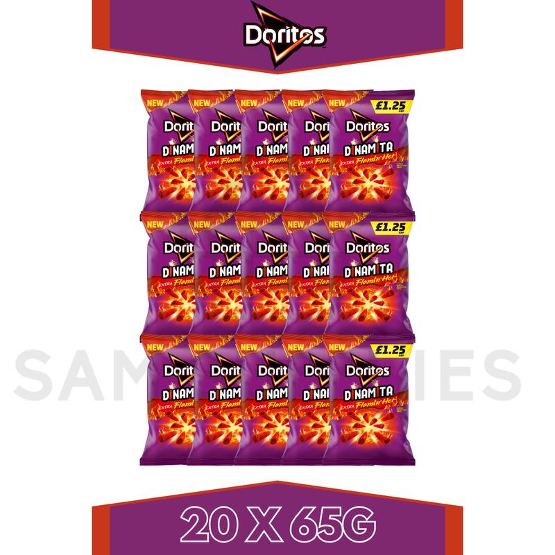 New Doritos Dinamita Extra Flamin Hot Crisps 5 Or 20 Pack Puffed Snack 1