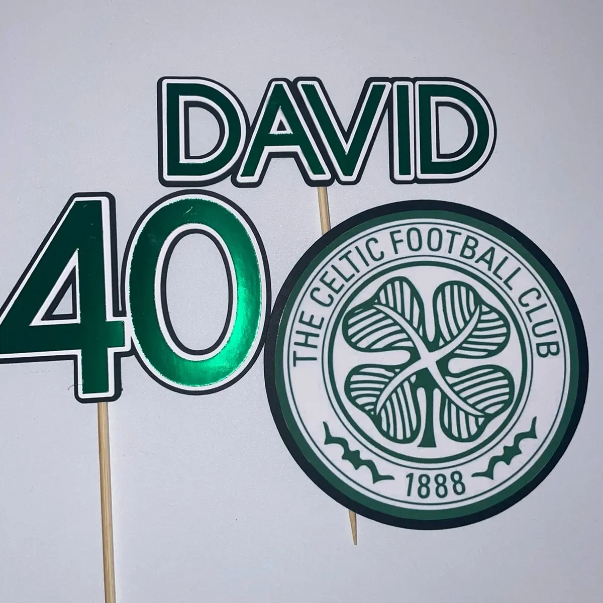 Personalised Celtic football cake topper