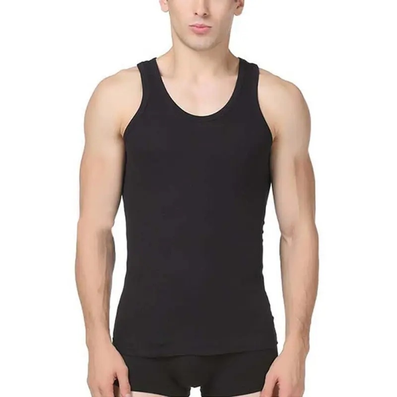 Pack of 3 New Mens Vests Singlet 100% Cotton Vest Tops for Men White Men's Vests Black Vests for Men UK Pack Utra Soft Mens Vest Undershirt Mens White Vest S to 5XL Menswear Natural Underwear Human 1