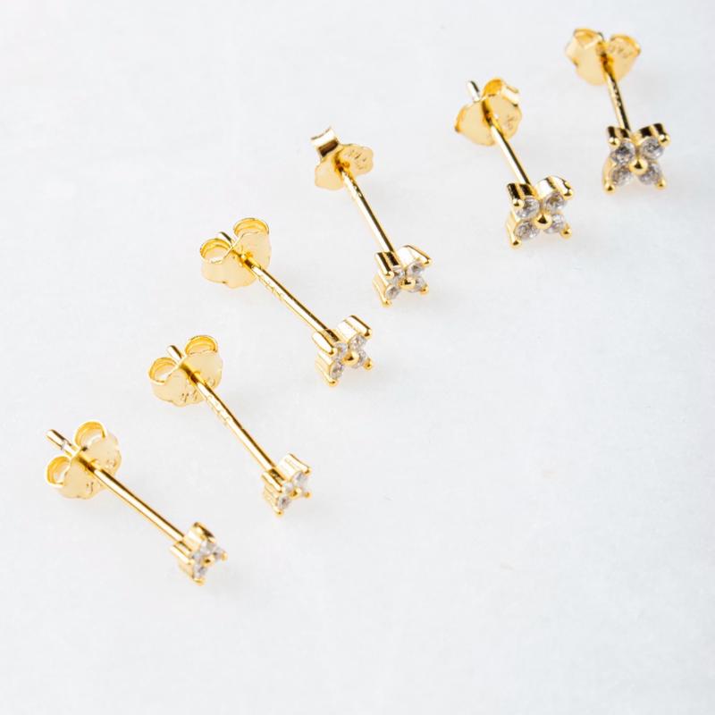 Maude Stud Earrings - Gold Plated on Sterling Silver - Various Sizes Available 1